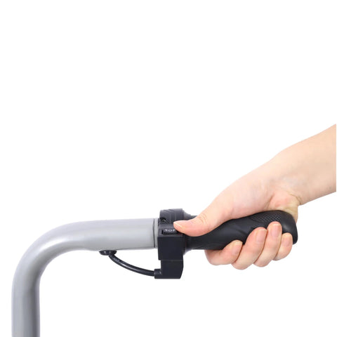 Yunjeek Electric Trailer Dolly For Boat And Caravan Moving handle with grip, showing control switch on jockey wheel cart.
