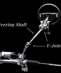 Illustration of Heavy Duty Double U Joint Steering Shaft Universal Joint Chrome Three Quarter Inch To Three Quarter Inch 125mm