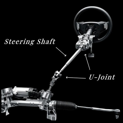 Illustration of Heavy Duty Double U Joint Steering Shaft Universal Joint Chrome Three Quarter Inch To Three Quarter Inch 125mm