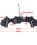 Front And Rear Nylon Portal Axle Kit With Differential Lock For 1 To 10 RC Crawlers Fits TRX-4 Defender Bronco TRX4 Chassis MOA Competition Crawler Upgrade Durable Carbon Fiber Lock Ring And Aluminum Hubs