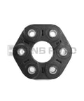 Heavy Duty Drive Shaft Flex Joint Replacement For BMW 328i 428i 528i 530i X3 X5 X6 E46 F10, black rubber joint with hex shape.