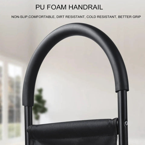 Close-up of the PU foam handrail of the Adjustable Bed Rail With Motion Sensor LED Light Safety Grab Bar With Storage Pocket