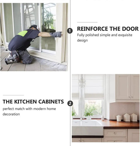 Gate Hook Latch Heavy Duty Stainless Steel Eye Window Garage Bathroom installation of sliding door by a worker.