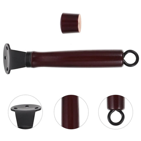 Easy Swap Wooden Pot Lid Knob Kit Fits Saucers And Saucepans Universal Replacement Handle Fixing Screws Secure Grip Quick Install Upgrade Your Cookware wooden replacement handle with black metal base and screw ring