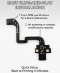 Extruder Hall Switch Sensor Flex Ribbon Cable With Three Pneumatic Connectors for easy installation in P1S and P1P 3D printers.
