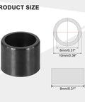 Premium 8 Pack Pom Plastic Sleeve Bearings And Oilless Bushings, showing size dimensions of 8mm ID and 10mm, black POM material.