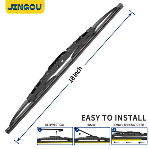 Pair Of 18 Plus 18 Inch Windshield Wiper Blades For Ford Ranger And Chevy Hhr All Season Rubber Wipers with installation guide.