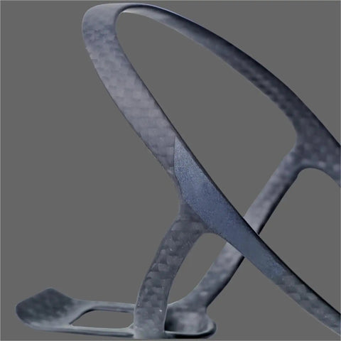 Close-up of Carbon Fiber Water Bottle Cage Ultralight 14g Cup Holder for MTB Road Gravel E Bike Ride Ready
