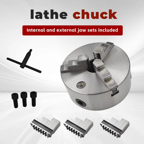 6 Inch Lathe Chuck 160mm CNC 3-Jaw Self-Centering Lathe Chuck With Internal And External Jaw Sets, Cast Iron Body And Semi-Steel Build