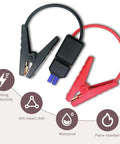 Heavy Duty EC5 Jump Starter Replacement Cable For Dead Car Batteries No Sweat Insulated Alligator Clamps with black and red clips.