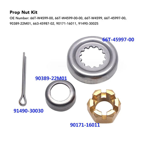 Marine Propeller Nut Kit For Outboard Engine Heavy Duty Metal Proof Installation Hardware Set With 66T W4599 00 Compatibility And Replacement Nuts For Quick No Nonsense Prop Nut Replacement And A Solid Secure Boat Fit