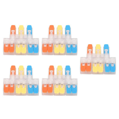 Five 3 In 6 Out Quick Wiring Splice Cable Connector 41A 450V with Red Copper Contacts PA Fire Retardant Housing