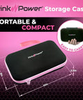 Pink Power Electric Fabric Scissors Box Cutter For Crafts Sewing Cardboard Carpet Scrapbooking Heavy Duty Professional Cordless Cutting Tool With Lithium Battery Charging Station And Storage Case Best Snip black storage case measuring 10x6x2.5 inches with pink zipper and handle