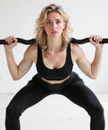 Person using 15 Lb Weighted Bar For Home Gym With Silicone Coated Surface And Solid Steel Core, Barbell For Yoga Pilates Body Toning.