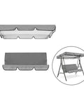 Patio Swing Canopy Replacement For 3 Seater Outdoor Swing Chair Dope Waterproof Dustproof Fabric Easy Install Gray Set