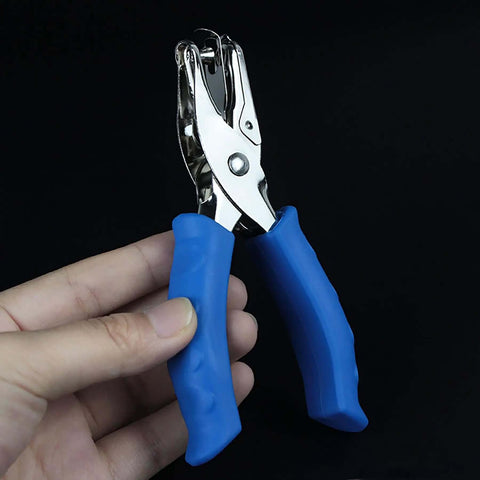 1/4 Inch Single Hole Punch Handheld Paper Punch With Soft Grip Handle, Durable Metal Construction, Easy Grip, Blue