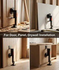 Heavy Duty Swivel Door Lifter And Board Hoist Tool Featuring Smooth Operator 360 Rotation And Rock Solid Base with quick release levers installed for drywall.