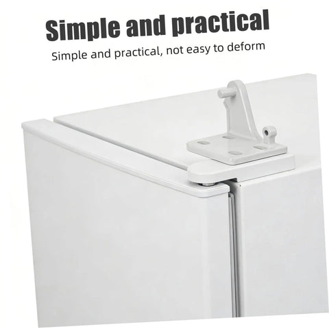 Top Shelf Metal Refrigerator Door Hinge Replacement Two Piece Adjustable Pivot Hardware For Fridge Cooler And Freezer Doors Quiet Stable Fit No Sweat Quick Swap Installation on fridge.