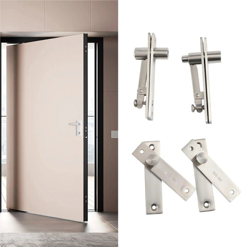 Pivot Hinge 2 Sets Heavy Duty Hidden Door Hinge For Bookcase Cabinets Sleek Center Hung 360 Degree Rotation Shaft close-up view