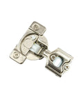 Close-up view of a soft close cabinet hinge with 108° swing, part of the USA Made Soft Close Cabinet Hinge Pack of 50 for DIYers, half inch overlay.