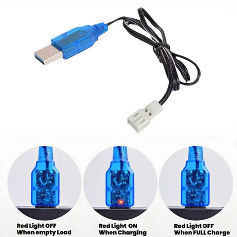Dope 3.7V USB Charger Cable For 1S LiPo RC Batteries With PH2.0 Connector 63mm Length Built In Overload And Overvoltage Protection