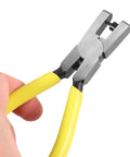 Handheld Single Hole Punch Plier For Paper And Tags with 2mm metal punch, yellow handle, used in office crafts and DIY projects