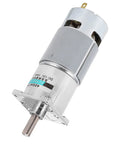 Super Cool Mini Dc Gear Motor With Metal Gears Runs Smooth At 30 Rpm For Awesome Industrial Automation Projects That Hit High Torque and Work Like A Dream, showing metal design and output shaft.