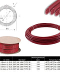 3/8 Inch SAE J844 Nylon Air Brake Tubing 100 Feet Red, coiled, with specifications for auto and truck brake systems, DOT approved.