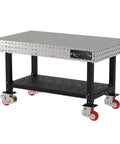 Heavy Duty Rolling Welding Fixture Table 60 X 36 Inch with steel grid top and non-marking caster wheels for easy mobility.