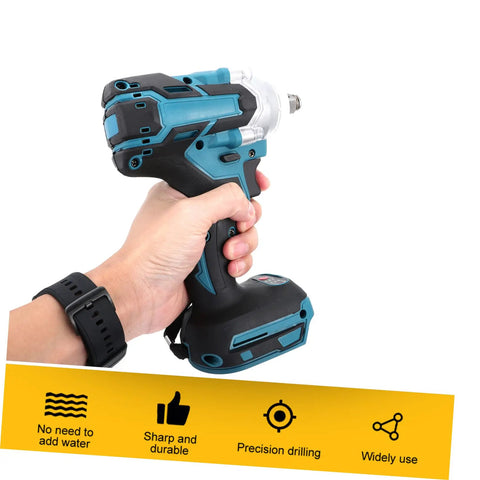 Popetpop 1 Set Cordless Electric Impact Wrench With High Torque Battery Power Tool For Easy Disassembly And Repair Tasks Compatible Rechargeable Brushless Motor For Aviation Construction Auto Work