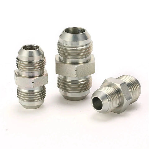 100pcs 1J-10 JIC Male Adapters Pipe Connector Hydraulic Hose Fittings Kit For High Pressure Systems displayed on white surface