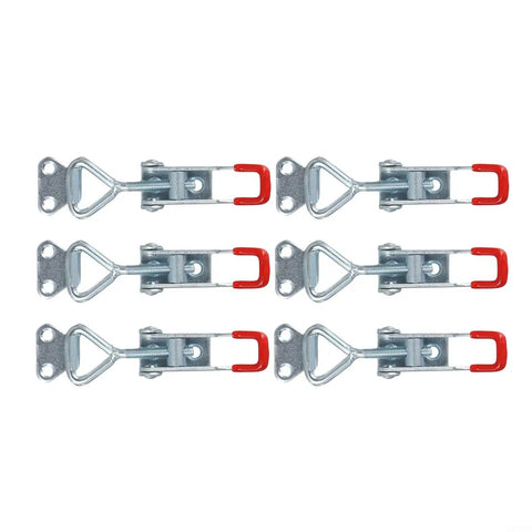 Six Pack Adjustable Steel Draw Latches For Cabinet Doors Toolbox And Trailers Heavy Duty Hasp Lock Clip With Flexible Mounting Distance