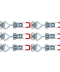 Six Pack Latch Draw Hasp Spring Loaded Clamp for Cabinet Door Lock and Trailer Box Latch shown in set of six