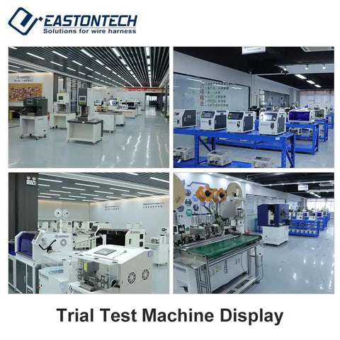 Display of multiple Heavy Duty Automatic Wire Stripping Machines For Copper Cable in a trial test environment.