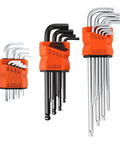 Kickstart Your Handyman Skills With This Awesome LYIYEYAN 27 Piece Hex Key Set! Get Ball End Allen Wrenches Plus Torx Star Bits For Quick Bike Fixes, Furniture Assembly, And Tough Mechanical Repairs. Made From Durable CR V Steel That Handles Heavy Usage. 27-piece CR-V hex key and Torx set with orange holders, shown in silver and black