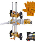 Door Lock Hole Opener Kit For Installing Doors Pro Grade Mortiser Jig For Wooden Doors with gloves and carrying case.