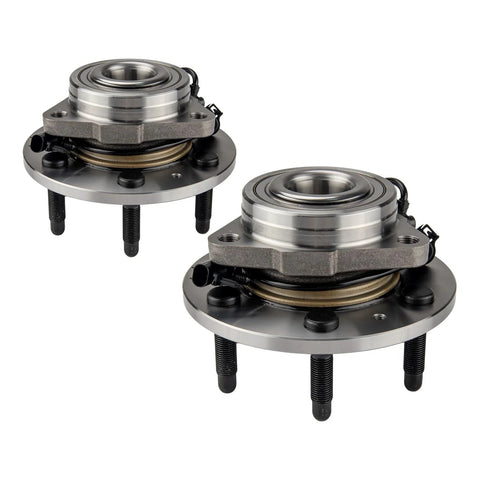Dual front wheel bearing and hub assembly, six lug, with ABS, for 2007-2014 Chevy Silverado 1500 Tahoe Suburban GMC Sierra Yukon
