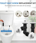 4 Pack Toilet Seat Bolts Kit With Top Mount Nuts Hinge Screws And Expanding Rubber Nuts For 14 to 16mm Hole Toilet Seats