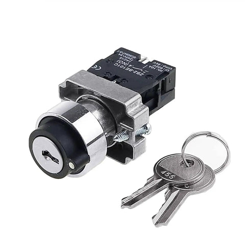 Two Position Maintained Key Switch 1NO Latching Rotary Panel Mount 10A 440V Beefy Built To Last 22mm Key Switch