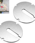Two Pack Heavy Duty Bandsaw Table Inserts Measuring Two Point Five Inches By.100 Thick showing premium metal design for stability.