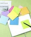 8 Pack Lined Sticky Notes 4x4 Inches Colorful Memo Pads With Super Sticky Adhesive, 8 Bright Colors For Quick Reminders, 54 Sheets Per Pad