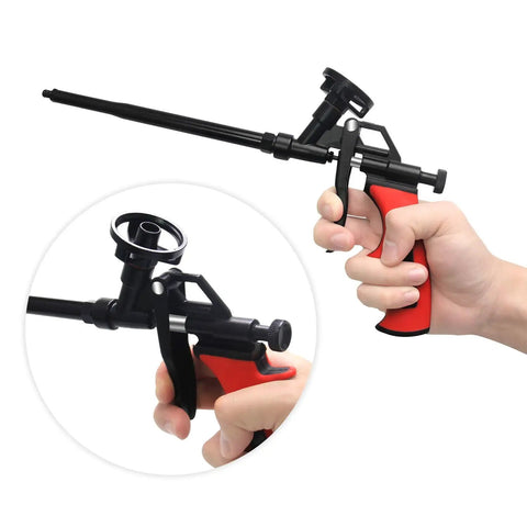 Heavy Duty Foam Gun For Caulking And Sealing, Professional PU Expanding Foam Sprayer With Precision Trigger held in hand