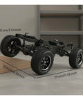 12-Scale RC Aluminum Alloy Chassis Kit For DIY Electric Car Build With Sturdy Black Frame Metal Gearbox Axles Wheels