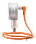 MEASUREMAN digital remote pressure gauge with orange cord and 270° rotatable metal body, threaded port