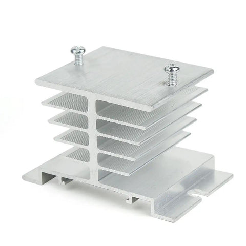 White heatsink for Digital PID Temperature Controller For 100 To 220V AC With SSR Output ITC-100VH 40DA, side view.