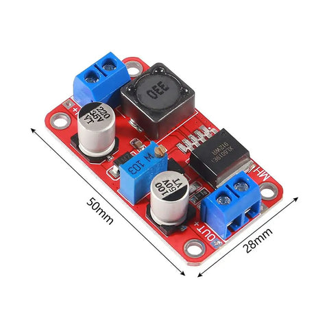 XL6019 Upgraded DC-DC Step Up Power Module Boost Converter 5V 12V 24V Adjustable Output 3 Pack with size dimensions visible