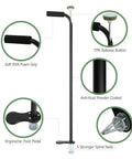 Back-Saving Stand Up Weeder With 37 Inch Handle featuring soft EVA grip, TPR release button, ergonomic foot pedal, and spiral nails.