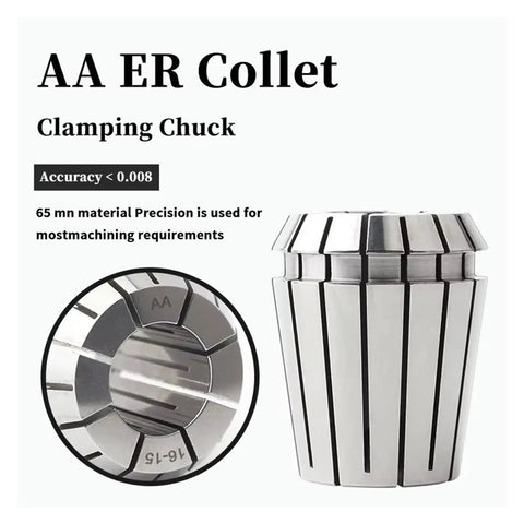 High Precision ER Collet Set 0.005mm Tolerance CNC Milling Tool Clamp Chuck Grip Secure Fit For Routers Lathes And Fast Machining Work close-up view with detailed inner design.