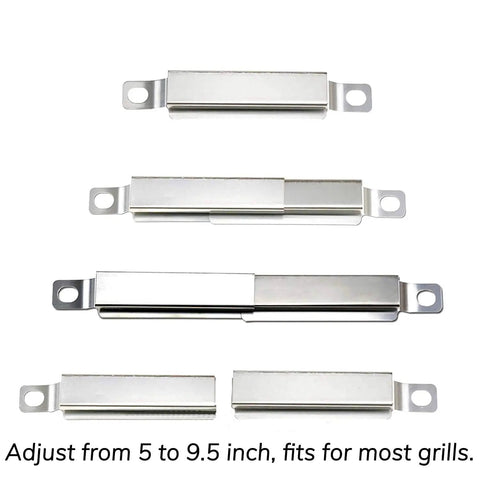 Adjustable crossover tubes from Charbroil Advantage Series 4 Burner Grill Replacement Parts Kit shown in various lengths.