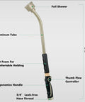 Your Go To 24 Inch Watering Wand With Gentle Rain Shower Sprayer And Thumb Flow Control Heavy Duty Metal Hose Wand features.